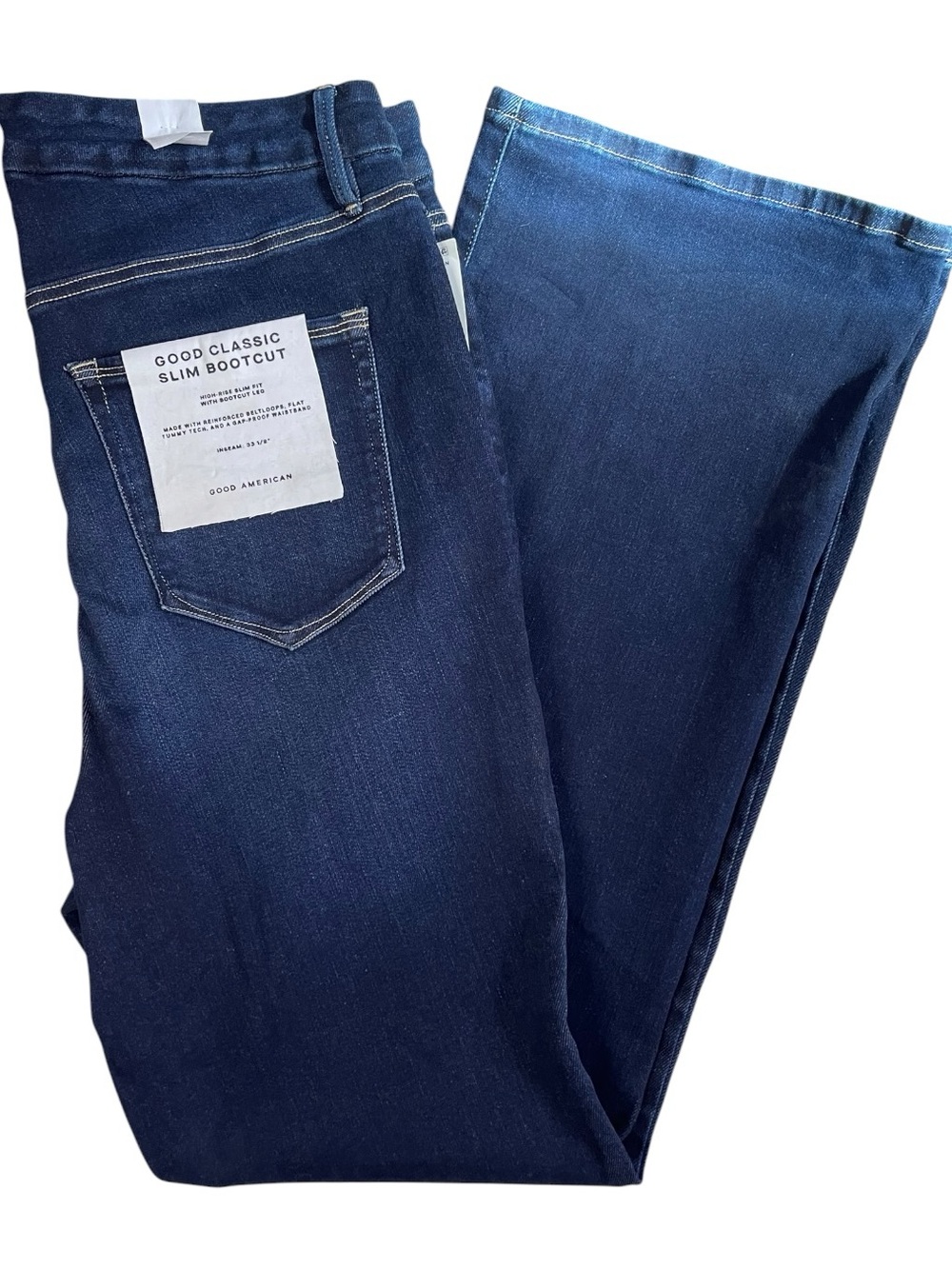 Good American Women’s Good Classic Slim Bootcut Jeans Dark Wash Size 18